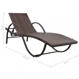 barna polyrattan napozóágy párnával