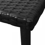 fekete polyrattan napozóágy párnával és asztallal