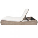 bézs polyrattan napozóágy