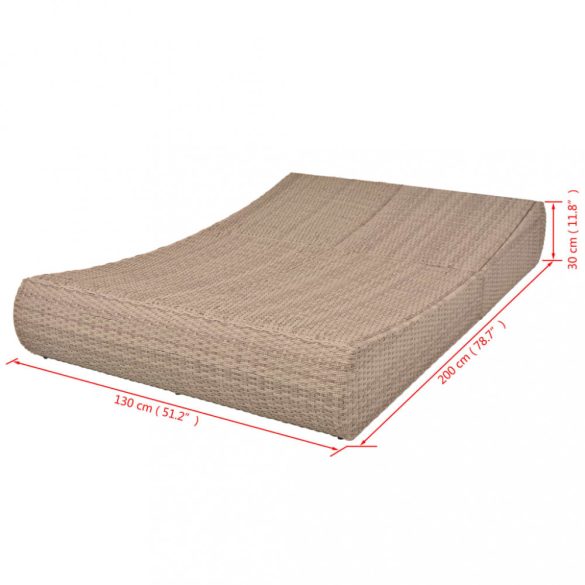bézs polyrattan napozóágy
