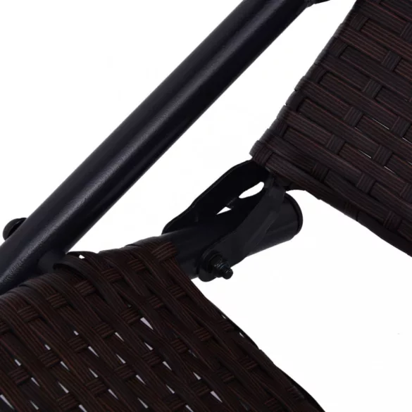 barna összecsukható polyrattan napozóágy