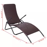 barna összecsukható polyrattan napozóágy