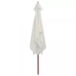 krémfehér napernyő fa rúddal 200 x 300 cm