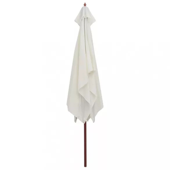 krémfehér napernyő fa rúddal 200 x 300 cm