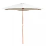 krémszínű napernyő fa rúddal 270 x 270 cm