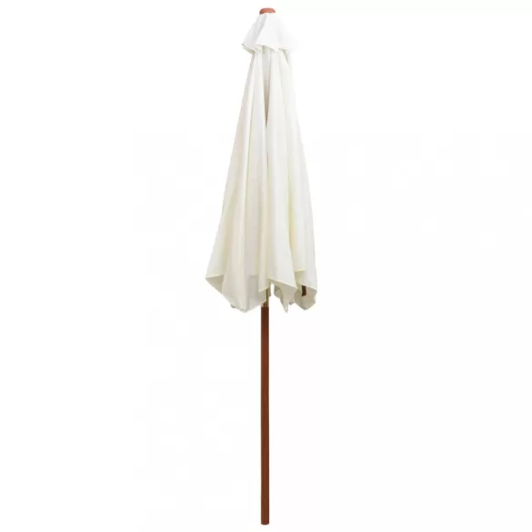 krémszínű napernyő fa rúddal 270 x 270 cm