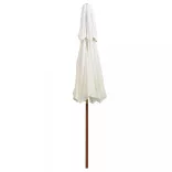 krémfehér dupla tetős napernyő fa rúddal 270 x 270 cm