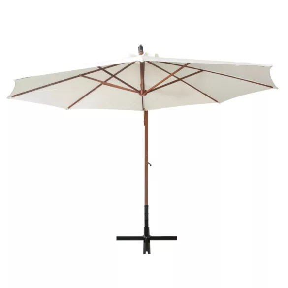 fehér lógó napernyő fa rúddal 350 cm