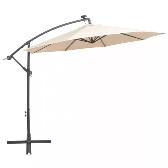 függő, homokszínű ernyő LED-del, fém rúddal 300 cm