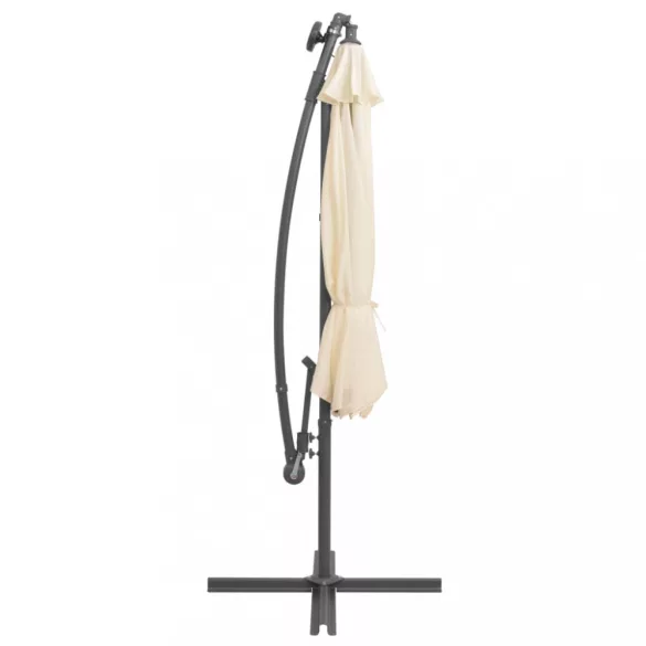 függő, homokszínű ernyő LED-del, fém rúddal 300 cm