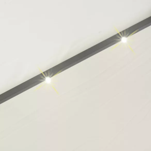 függő, homokszínű ernyő LED-del, fém rúddal 300 cm