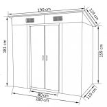 szürke fém kerti fészer