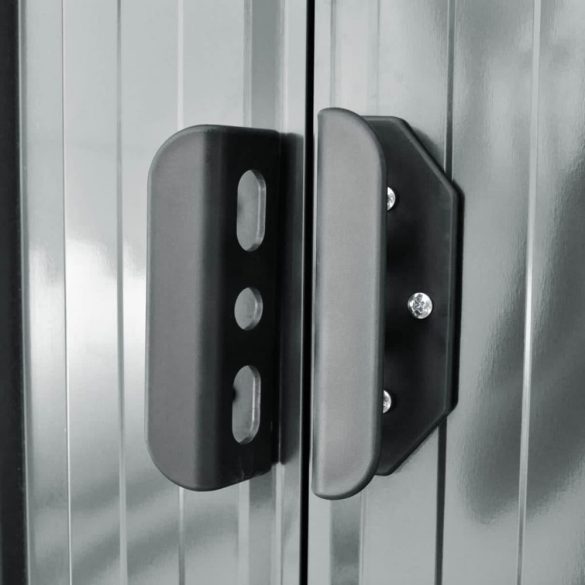 szürke fém kerti fészer 204 x 132 x 186 cm