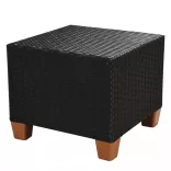 7-részes fekete polyrattan kerti bútorszett párnákkal