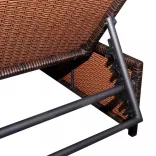 2 db barna polyrattan dönthető kerti szék asztallal
