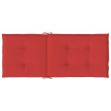 4 db piros szövet kerti magas háttámlájú székpárna 120x50x3 cm