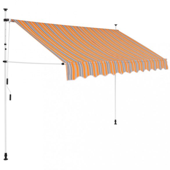 kézzel feltekerhető napellenző kék-sárga csíkokkal 250 cm