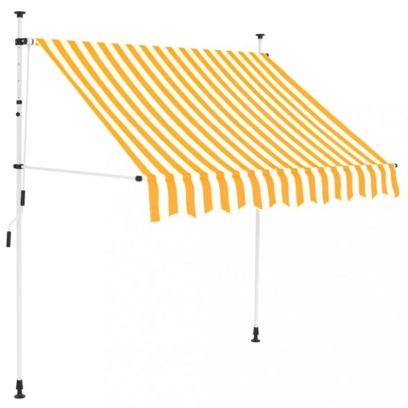 narancssárga-fehér csíkos kézzel feltekerhető napellenző 200 cm