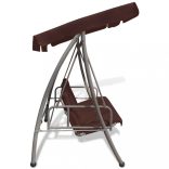 kávébarna kültéri hintaágy tetőponyvával