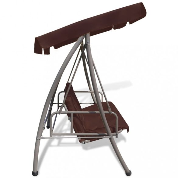 kávébarna kültéri hintaágy tetőponyvával