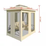 krémfehér átalakítható pavilon hintaágy