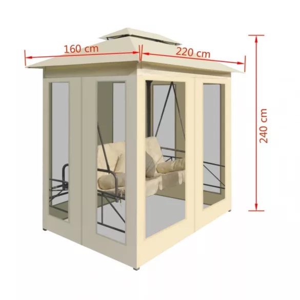 krémfehér átalakítható pavilon hintaágy