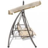 homokfehér kültéri átalakítható hintaágy tetőponyvával