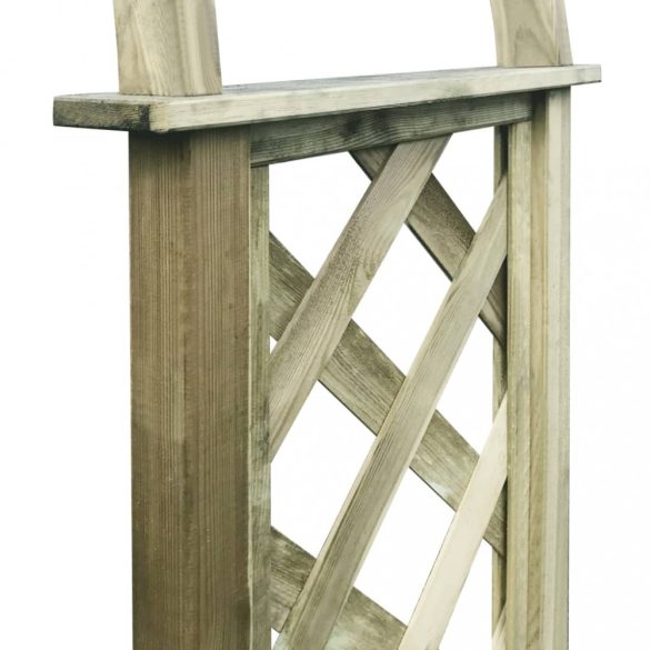 zöld impregnált fenyőfa rácsos boltív