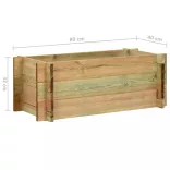 impregnált fenyőfa emelt kerti zöldségágyás 80 cm