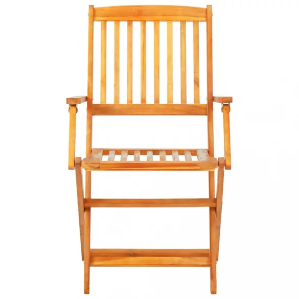 7-részes összecsukható kültéri tömör akácfa étkezőszett