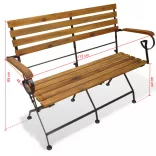 összecsukható tömör akácfa kerti pad 112 cm
