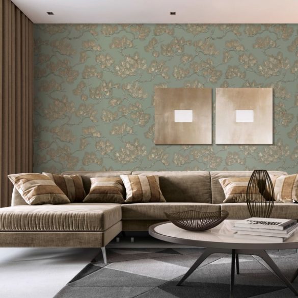 DUTCH WALLCOVERINGS zöld fenyőmintás tapéta