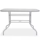 8-részes szürke kültéri acél és textilén étkezőgarnitúra