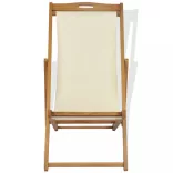 krémszínű tíkfa napozószék 56 x 105 x 96 cm