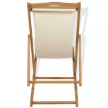 krémszínű tíkfa napozószék 56 x 105 x 96 cm