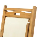 krémszínű tíkfa napozószék 56 x 105 x 96 cm
