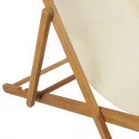 krémszínű tíkfa napozószék 56 x 105 x 96 cm