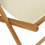 krémszínű tíkfa napozószék 56 x 105 x 96 cm
