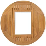 tíkfa sörös rekesz asztallap 70 cm