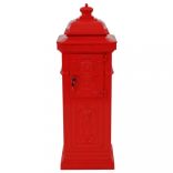 piros, vintage, rozsdamentes alumínium álló postaláda