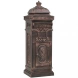 bronzszínű, vintage, rozsdamentes alumínium álló postaláda