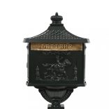 zöld, vintage stílusú, rozsdamentes alumínium álló postaláda