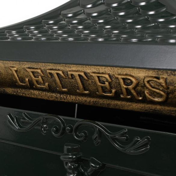 zöld, vintage stílusú, rozsdamentes alumínium álló postaláda