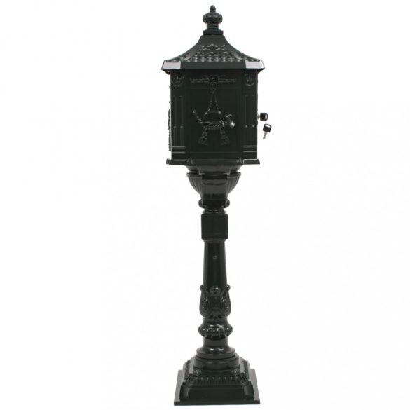 zöld, vintage stílusú, rozsdamentes alumínium álló postaláda