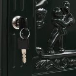 zöld, vintage stílusú, rozsdamentes alumínium álló postaláda