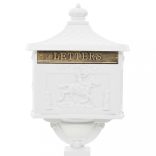 fehér, vintage stílusú, rozsdamentes alumínium álló postaláda