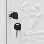 fehér, vintage stílusú, rozsdamentes alumínium álló postaláda