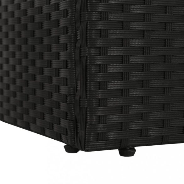 fekete polyrattan kerti ágy 195 x 60 cm