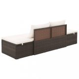 barna polyrattan kerti ágy 195 x 60 cm