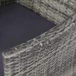 11 részes szürke polyrattan kültéri étkezőgarnitúra párnával